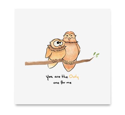 Handgemaakte wenskaart - Owly one - Mags Up Your Mind